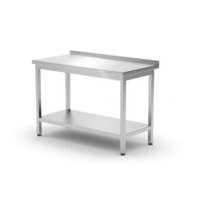 Hendi Wandtisch mit Ablage – verschraubt, Tiefe 600 mm, Profi Line, 1200x600x(H)850mm
