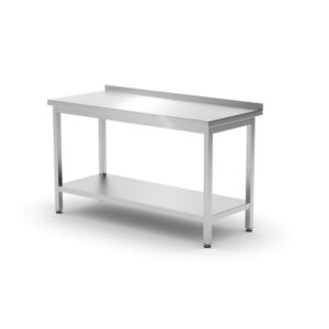 Hendi Wandtisch mit Ablage – verschraubt, Tiefe 600 mm, Profi Line, 1400x600x(H)850mm