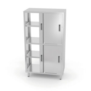 Hendi Durchreicheschrank mit Trennwand und Schiebetüren – verschraubt, Kitchen Line, 800x500x(H)1800mm