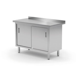 Hendi Wandtischschrank mit Schiebetüren – verschweißt, Profi Line, 1400x600x(H)850mm