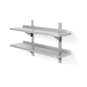 Hendi Doppelwandregal, einstellbar, mit 2 Halterungen, 1000x300x(H)600mm