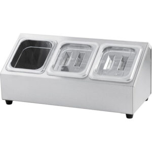 Edelstahl Ständer für Gastronormbehälter - 3 x GN 1/6 (150 mm)