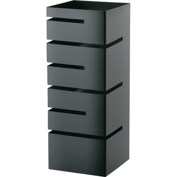 Edelstahl Buffet-Ständer niedrig, Einschübe winklig, 150x150x355 mm (BxTxH), schwarz