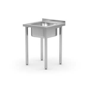 Hendi Spültisch, verschraubt, Kitchen Line, Waschbecken in der Mitte, 600x600x(H)850mm
