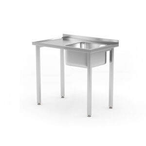Hendi Spültisch, verschraubt, Kitchen Line, Spülbecken auf der rechten Seite, 800x600x(H)850mm