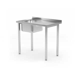 Hendi Spültisch, verschraubt, Kitchen Line, Spülbecken auf der linken Seite, 800x600x(H)850mm