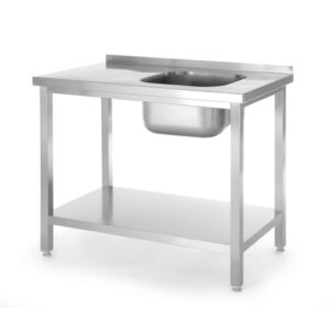 Hendi Spültisch mit Ablage, verschraubt, Kitchen Line, Spülbecken auf der rechten Seite, 800x600x(H)850mm