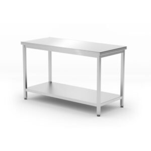 Hendi Mitteltisch mit Ablage – verschraubt, Tiefe 600 mm, Kitchen Line, 1200x600x(H)850mm