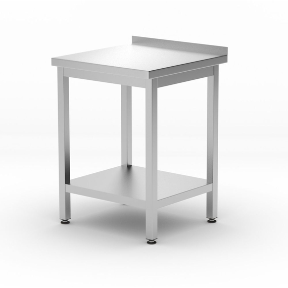 Hendi Wandtisch mit Ablage – verschraubt, Tiefe 600 mm, Kitchen Line, 600x600x(H)850mm