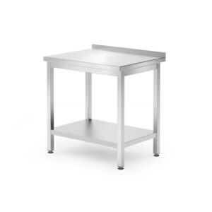 Hendi Wandtisch mit Ablage – verschraubt, Tiefe 600 mm, Kitchen Line, 800x600x(H)850mm