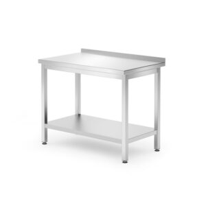 Hendi Wandtisch mit Ablage – verschraubt, Tiefe 600 mm, Kitchen Line, 1000x600x(H)850mm