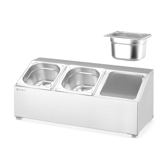 Hendi Halterung für Gastronorm-Behälter, 3 Fächer, 512x245x(H)215mm
