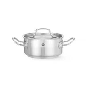 Hendi Kochtopf, niedrig - mit Deckel, Profi Line, 1,5L, ⌀160x(H)75mm
