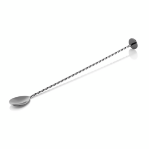 Nocturn Barlöffel Twisted, mit Stößelende, 33,5 cm, gun metal, Chromnickelstahl 18/8