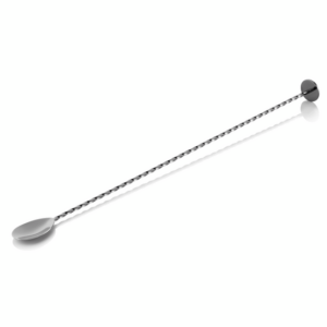 Nocturn Barlöffel Twisted, mit Stößelende, 40 cm, gun metal, Chromnickelstahl 18/8