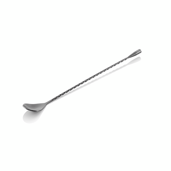 Nocturn Barlöffel Twisted Classic, 30 cm, gun metal, Chromnickelstahl 18/8