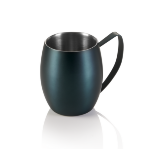 Nocturn Moscow Mule, 0,38 ltr., Ø 10 cm, Höhe 11,5 cm, blau matt, doppelwandig, Chromnickelstahl 18/8
