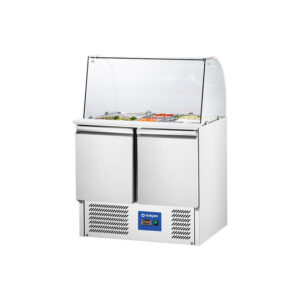 Starline Saladette mit Glasaufsatz, 2-türig, GN 1/1, Aufnahme 10x GN1/4, 900x705x1300 mm (BxTxH), ohne Aufkantung