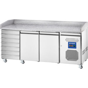 Starline Pizzatisch, 2-türig, EN 600x400 mm, 7 Schubladen, 2025x800x1000 mm (BxTxH)