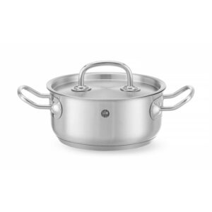 Hendi Topf niedrig - mit Deckel, Kitchen Line, 1,4L, ⌀160x(H)75mm