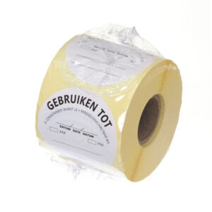 Hendi Lebensmittelsicherheit-Aufkleber, mehrfach verwendbar, leicht entfernbar, „VERWENDEN VOR“, Weiß, 500 Stk., ⌀50mm