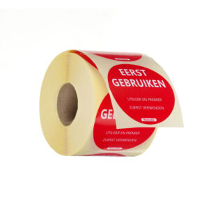 Hendi Lebensmittelsicherheit-Aufkleber, mehrfach verwendbar, leicht entfernbar, „USE FIRST“ (Zuerst verwenden), Rot, 500 Stk., ⌀50mm