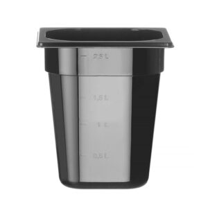Hendi Gastronorm-Behälter 1/6, Profi Line, GN 1/6, 3,4L, Schwarz, 176x162x(H)200mm