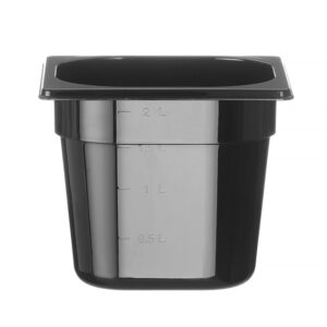 Hendi Gastronorm-Behälter 1/6, Profi Line, GN 1/6, 2,4L, Schwarz, 176x162x(H)150mm