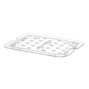Hendi Perforiertes Abtropfgitter für Gastronorm-Behälter aus Polycarbonat, Profi Line, GN 1/2, Transparent, 265x206mm