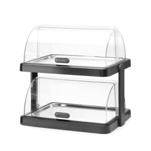 Hendi Rolltop Kühldisplay Duo UNIQ, designed by Robert Bronwasser, Doppelt, Schwarz, 480x355x(H)480mm, Rechteckig