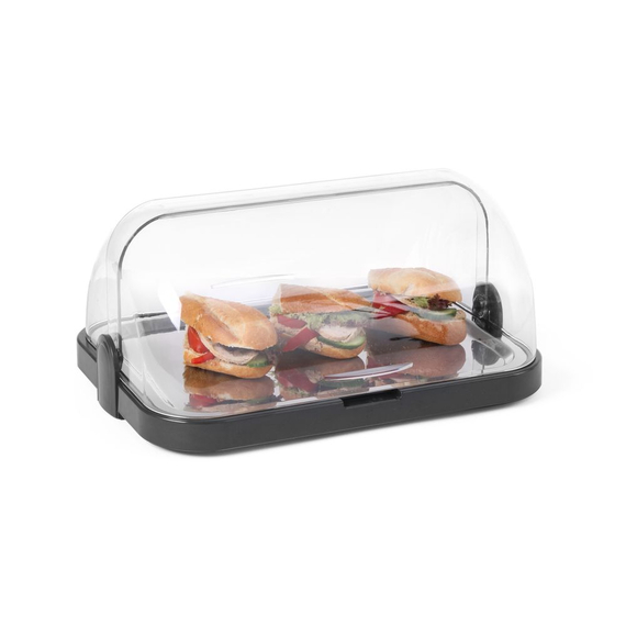 Hendi Roll-Top-Kühldisplay, einfach, Dunkelgrau, 440x320x(H)205mm, Rechteckig
