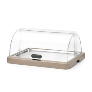 Hendi Rolltop Kühldisplay Duo UNIQ, designed by Robert Bronwasser, Einzel, Beige, 460x355x(H)220mm, Rechteckig
