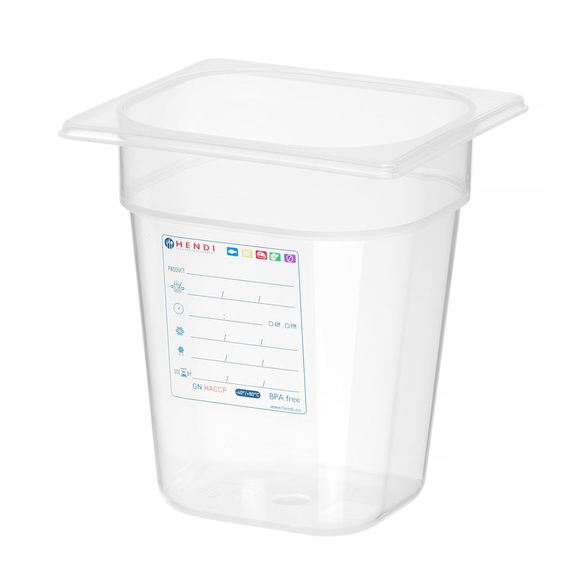 Hendi Gastronorm-Behälter 1/6, GN 1/6, 3,4L, Transparent, 176x162x(H)200mm