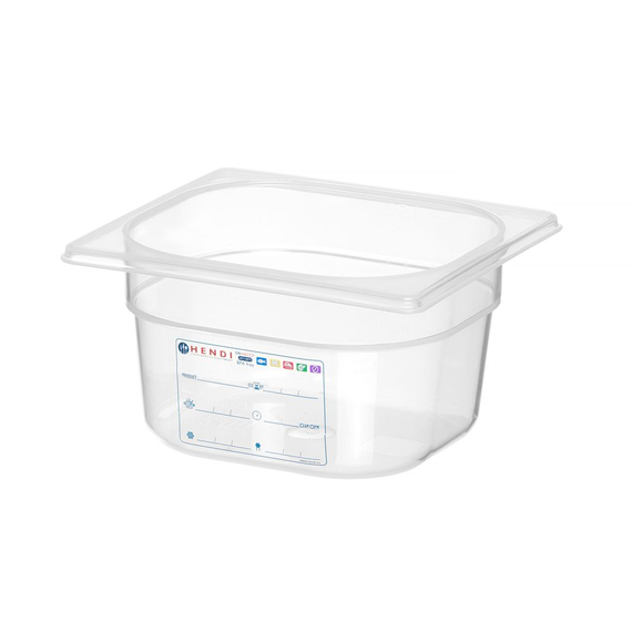 Hendi Gastronorm-Behälter 1/6, GN 1/6, 1,6L, Transparent, 176x162x(H)100mm