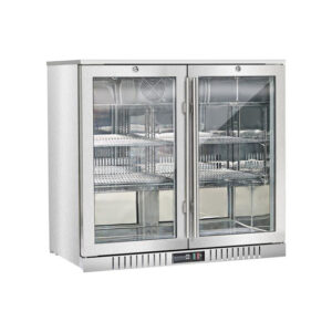 Bar Display Cooler, zwei Flügeltüren, 900x530x835 mm (BxTxH), Edelstahl