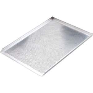 3-Rand-Backblech aus Aluminium, gelocht, Bäckernorm 600x400 mm