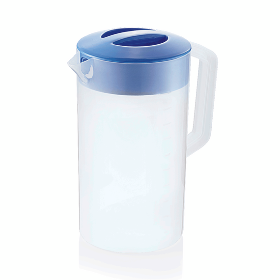Essentials Kanne mit blauem Deckel, 2,5 ltr., Skalierung 250 ml, Polypropylen