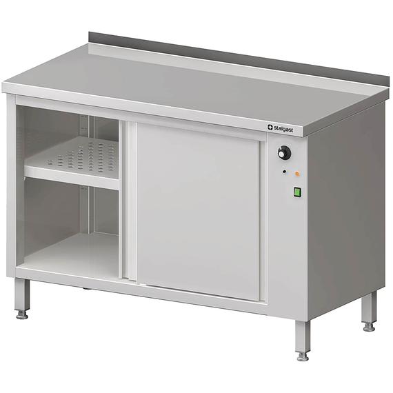 Stalgast Edelstahl Wärmeschrank mit Schiebetüren 1300x700x850 mm mit Aufkantung