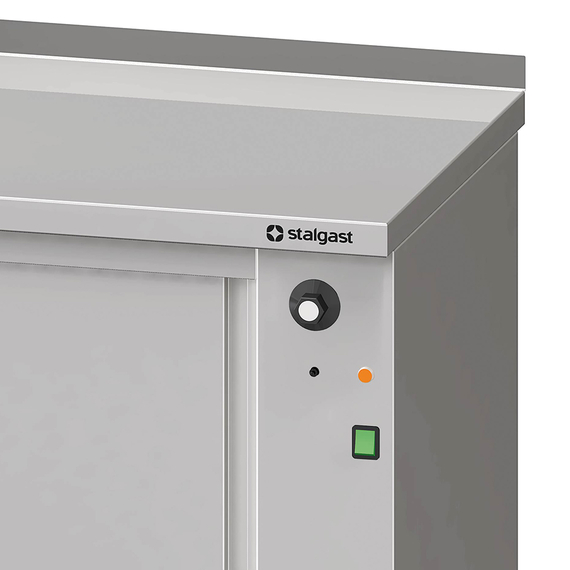 Stalgast Edelstahl Wärmeschrank mit Schiebetüren 1100x700x850 mm mit Aufkantung