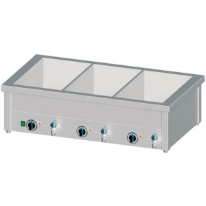 Stalgast Edelstahl Bain-Marie Tischgerät mit separaten Becken, für 2x GN1/760x600x310 mm