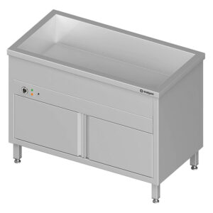 Stalgast Edelstahl Bain-Marie Standgerät mit geschlossenem Unterbau und einem Becken, für 2x GN1/760x600x850 mm
