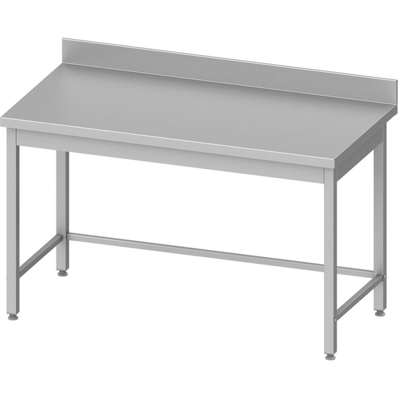 Stalgast Edelstahl Arbeitstisch ECO ohne Grundboden 1600x600x850 mm, mit Verstrebung und Aufkantung, Selbstmontage