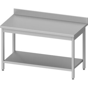 Stalgast Edelstahl Arbeitstisch ECO mit Grundboden 1500x700x850 mm, mit Aufkantung, Selbstmontage
