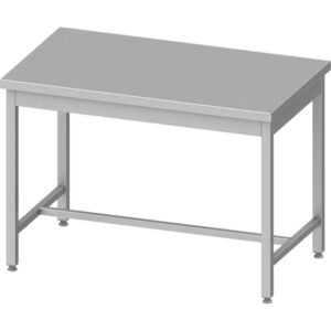 Stalgast Edelstahl Arbeitstisch ECO ohne Grundboden 800x600x850 mm, mit Verstrebung ohne Aufkantung, Selbstmontage