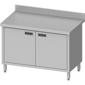 Stalgast Edelstahl Arbeitsschrank ECO mit Flügeltüren 800x600x850 mm, mit Aufkantung