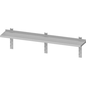 Stalgast Edelstahl Wandbord ECO mit Konsolen und Wandschienen 1600x300x400 mm höhenverstellbar, Selbstmontage