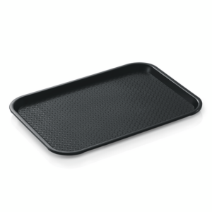 Was Germany Tablett Set FAST FOOD, 35 x 27 x 1,5 cm, schwarz, Set á 24 Stück, Polypropylen