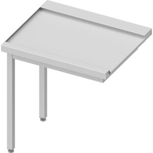 Stalgast Edelstahl Ablauftisch ECO auf zwei Beinen 800x670x870 mm, Anbauseite links, mit Aufkantung, Selbstmontage