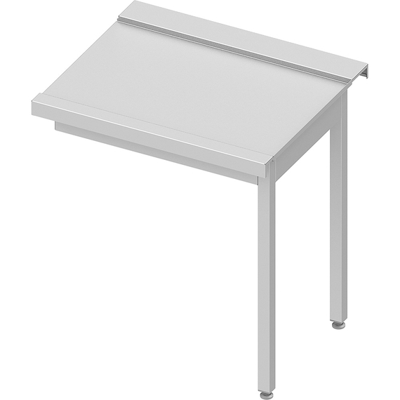 Stalgast Edelstahl Ablauftisch ECO auf zwei Beinen 800x670x870 mm, Anbauseite rechts, mit Aufkantung, Selbstmontage