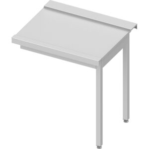 Stalgast Edelstahl Ablauftisch ECO auf zwei Beinen 1000x670x870 mm, Anbauseite rechts, mit Aufkantung, Selbstmontage